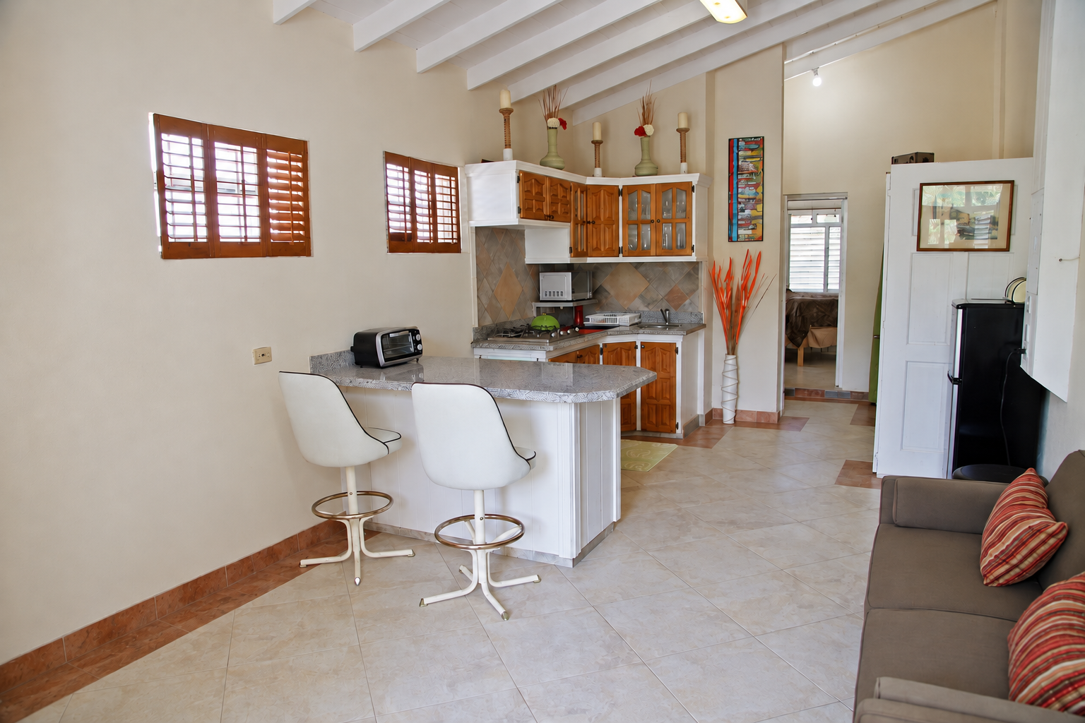 Apartment One — kitchen and living space